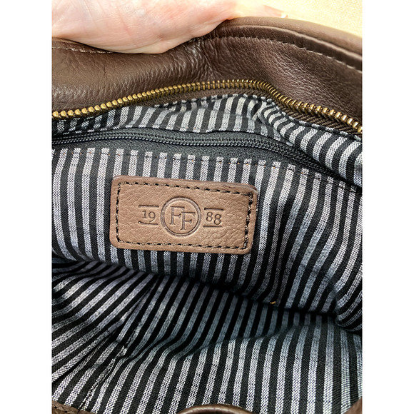 Fat Face Brown Soft Pebble Leather Cross Body Purse Saddle Bag - Picture 6 of 7